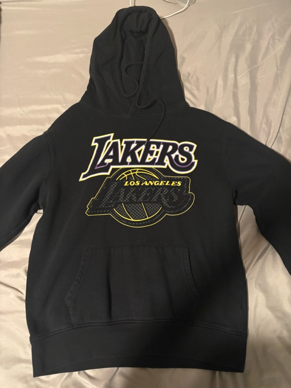 NBA Lakers Black Pullover Hoodie with Purple and Gold Logo